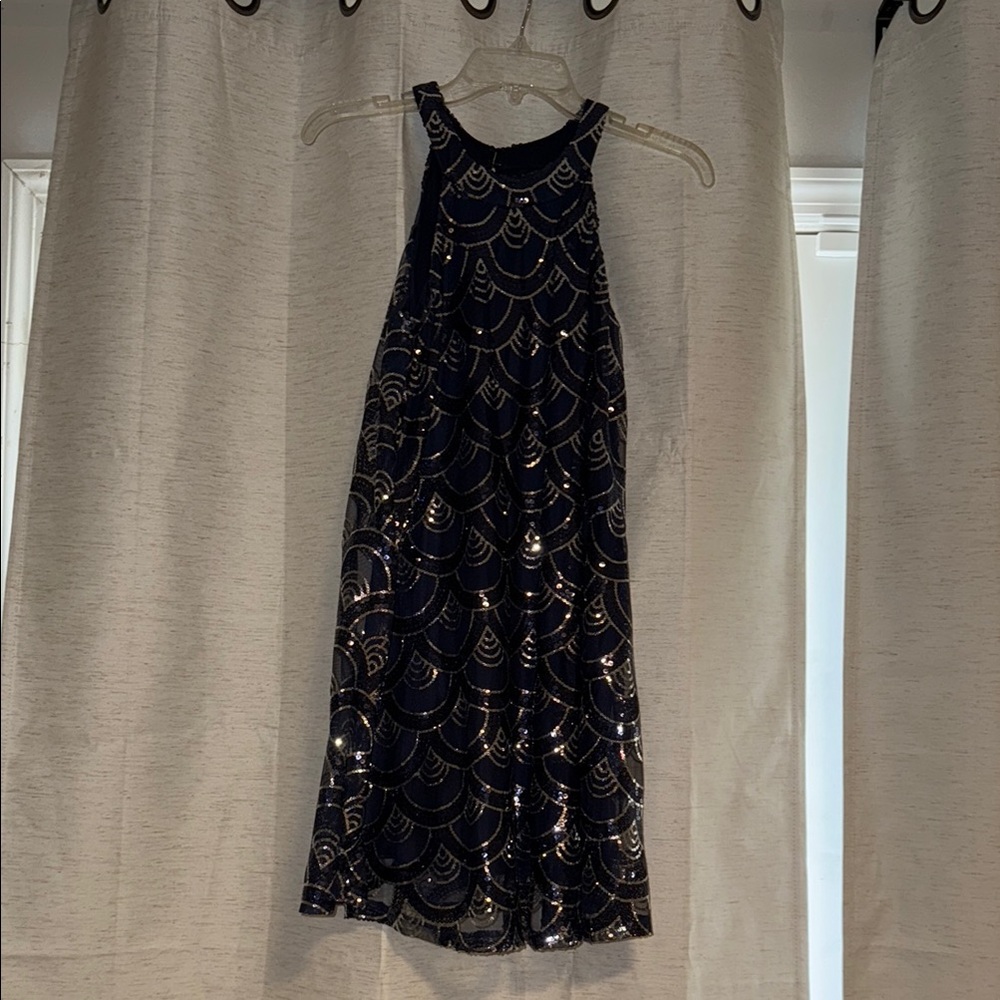 City Triangles Navy Sheath Halter Mini Dress